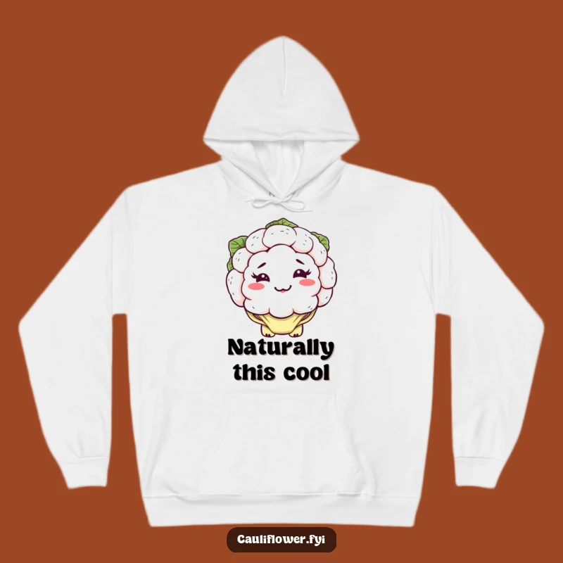 Funny Kawaii Cauliflower Hoodie: Cozy Silly Grin Veggie Apparel