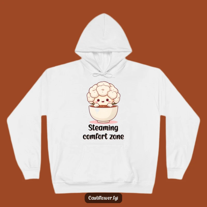 Funny Cauliflower Delight Hoodie: Cozy Peeking Veggie Gift