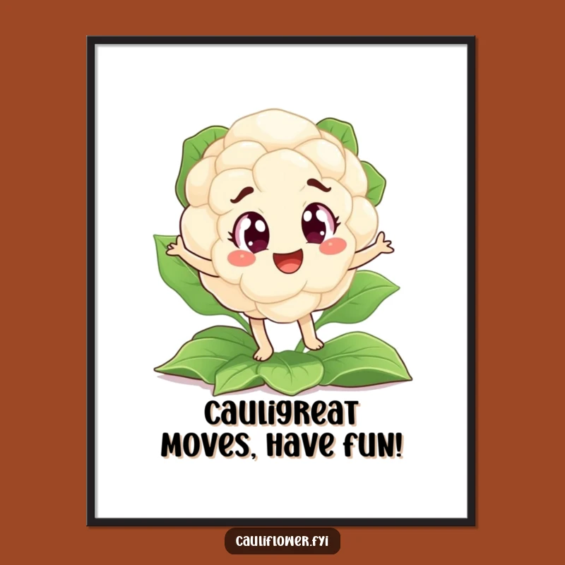 Funny Free Printable Wall Art: Cauliflower Jig Downloadable Decor for Kitchen