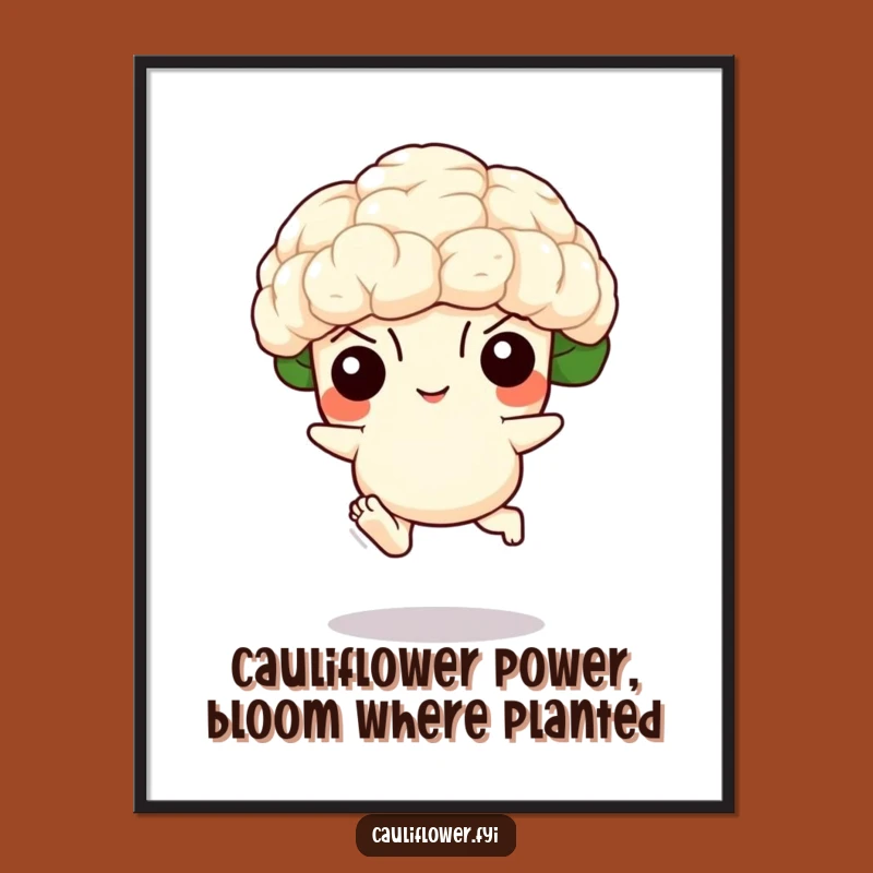 Funny Free Printable Wall Art: Dancing Cauliflower Decor for a Quirky Home