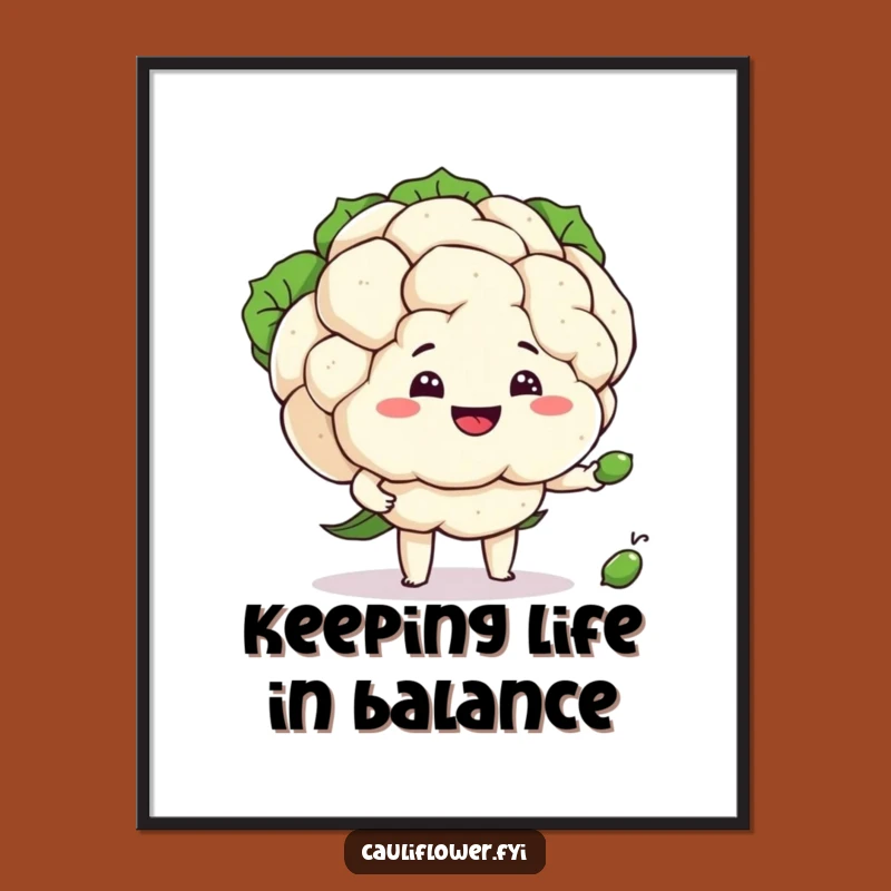 Funny Free Printable Wall Art: Juggling Cauliflower's Playful Peas!
