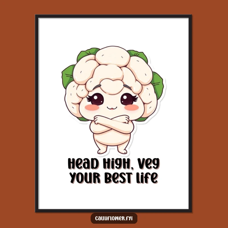 Free Printable Wall Art: Proud Cauliflower for a Confident Space