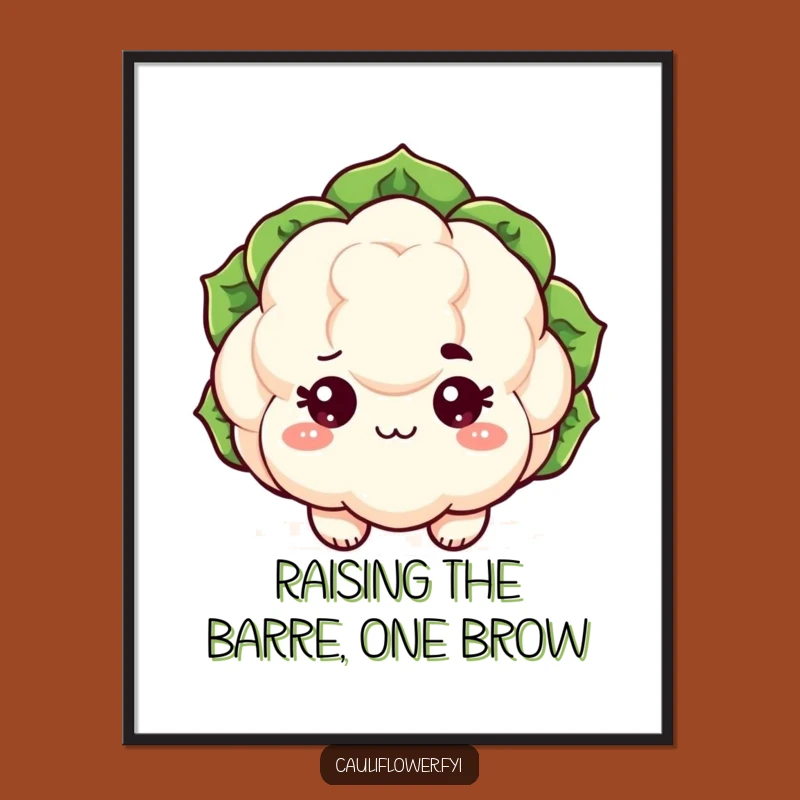 Free Printable Wall Art: Sassy Cauliflower, Humorous Downloadable Quirky Decor