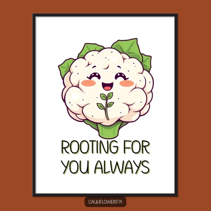 Whimsical Free Printable Wall Art: Cauliflower's Sprouting Joyful Art