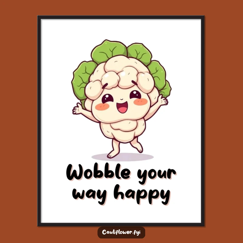 Free Printable Wall Art: Silly Dancing Cauliflower Downloadable Art