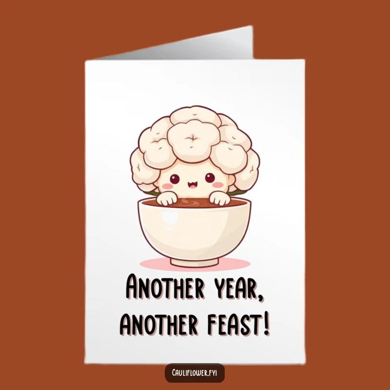 Free Printable Birthday Card: Delighted Cauliflower, Cozy Meal Surprise, DIY Gift