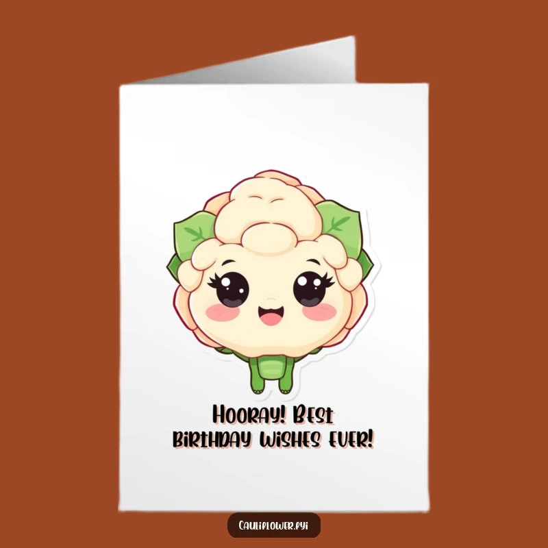 Free Printable Birthday Card: Cheerful Cauliflower for a Jubilant Celebration!