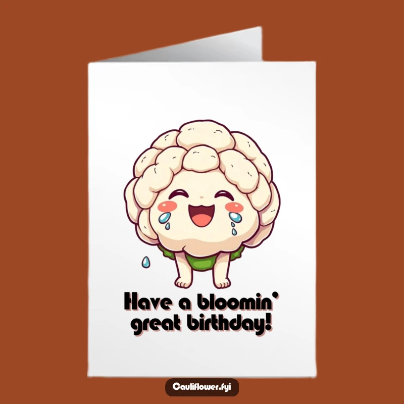 Free Printable Birthday Card: Laughing Cauliflower, Tears of Joy, Hilarious Downloadable Gift