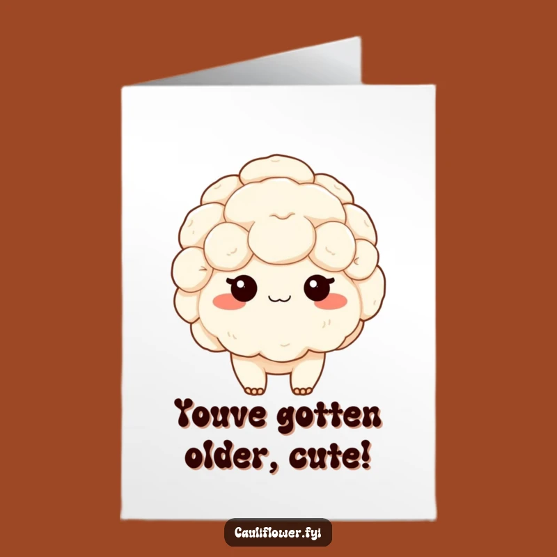 Free Printable Birthday Card: Shy Cauliflower Blush Downloadable Gift for Sweet Wishes!