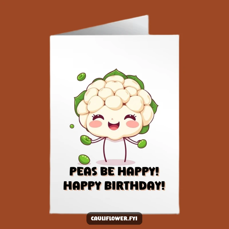 Free Printable Juggling Cauliflower Birthday Card - Fun Downloadable Gift for Party Lovers