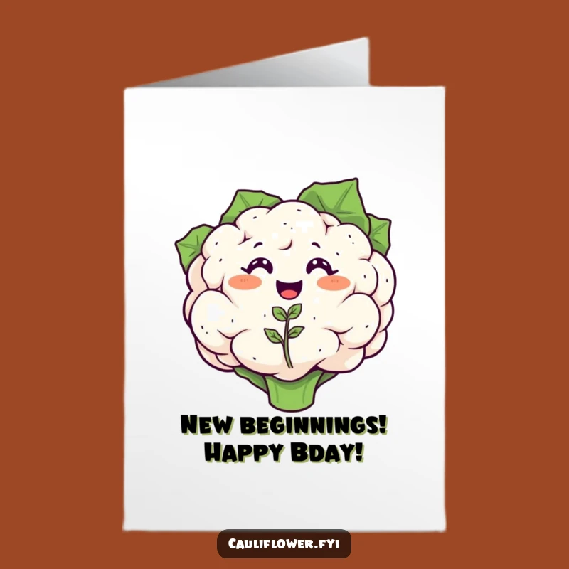 Joyous Free Printable Birthday Card: Cauliflower Sprouts Happy Birthday Wishes!