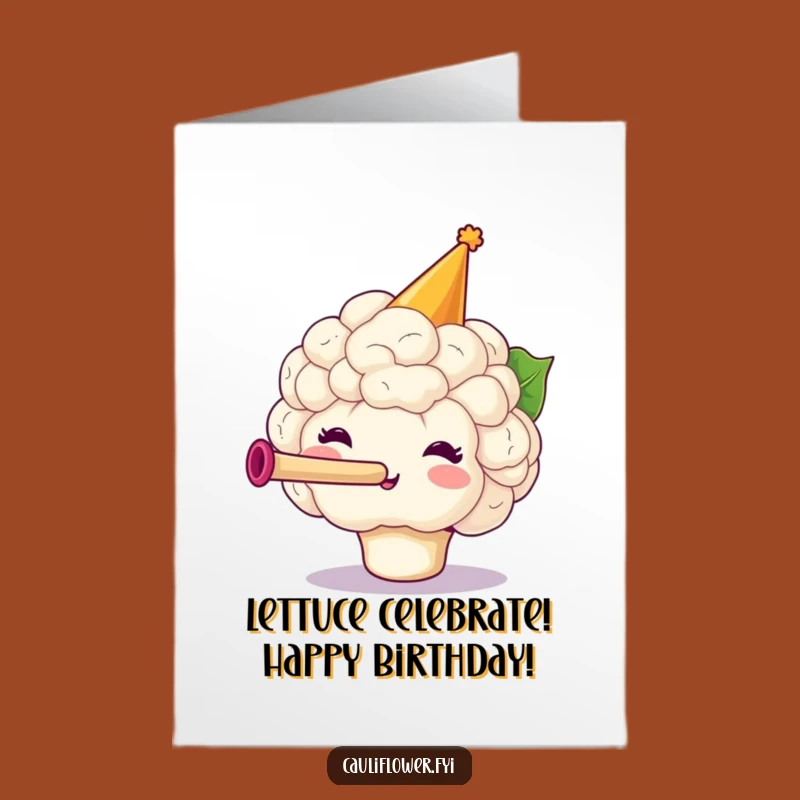 Free Printable Party Cauliflower Birthday Card - Festive Downloadable Gift