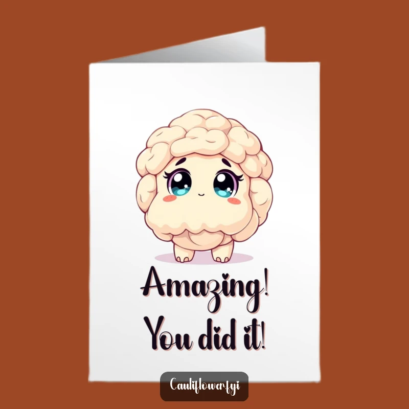 Free Printable Congrats Card: Awestruck Cauliflower for Amazing News!