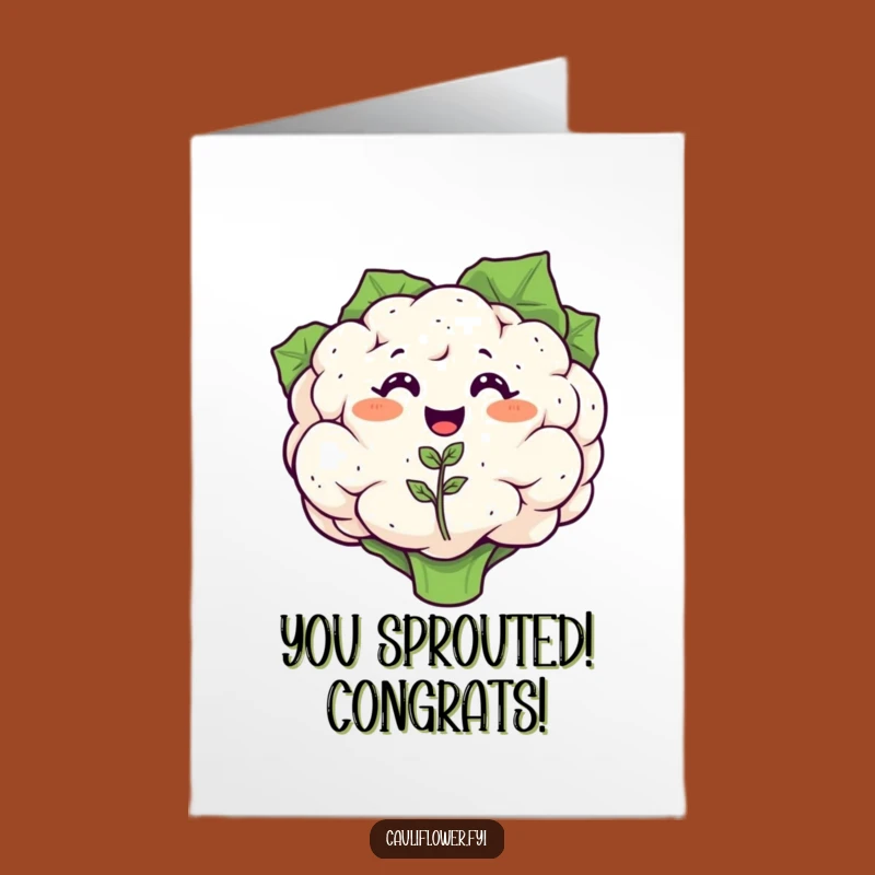 Free Printable Congrats Card: Cauliflower Celebrates New Growth!