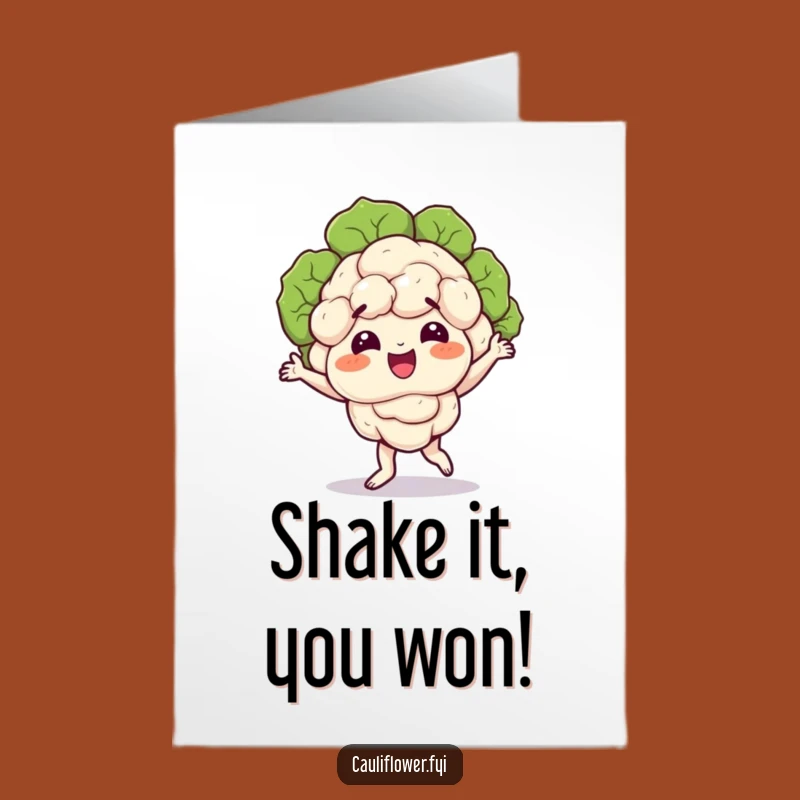 Free Printable Congrats Card: Dancing Cauliflower for Your Success!