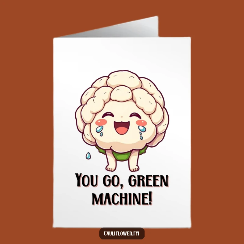 Free Printable Congrats Card: Happy Cauliflower Laughs, Joyful Downloadable