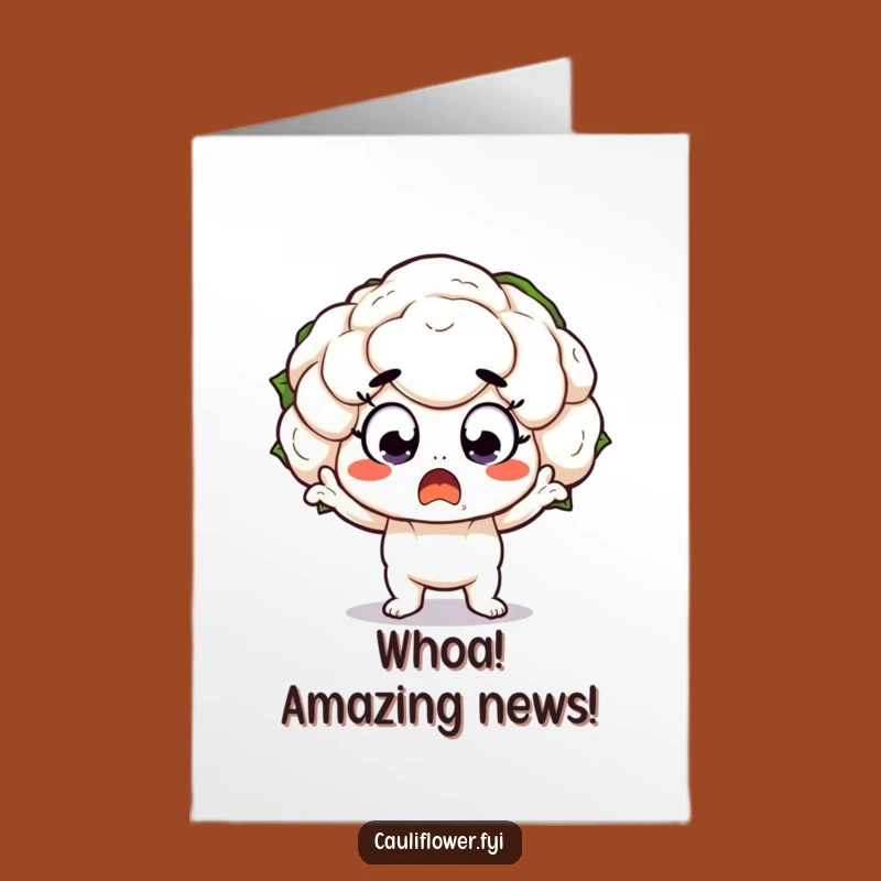 Free Printable Congrats Card: Surprised Cauliflower Shocked Funny Downloadable Greeting