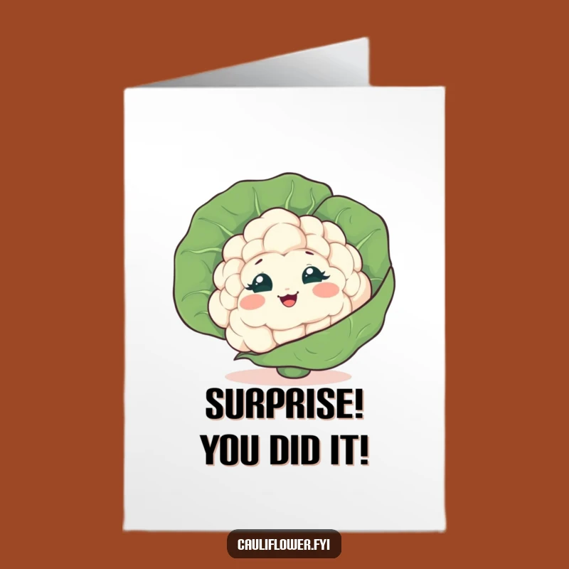 Free Printable Giggling Cauliflower Congrats Card - Playful Downloadable Gift