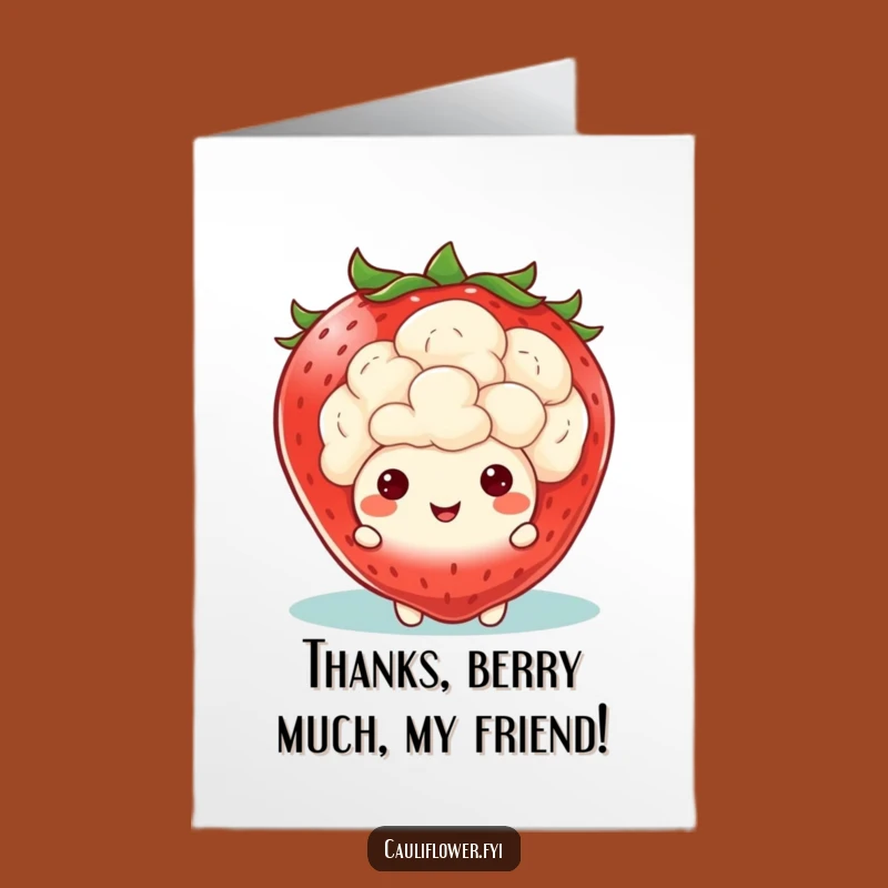 Free Printable Thank You Card: Cauliflower Strawberry Peek For A Humorous Downloadable Gift