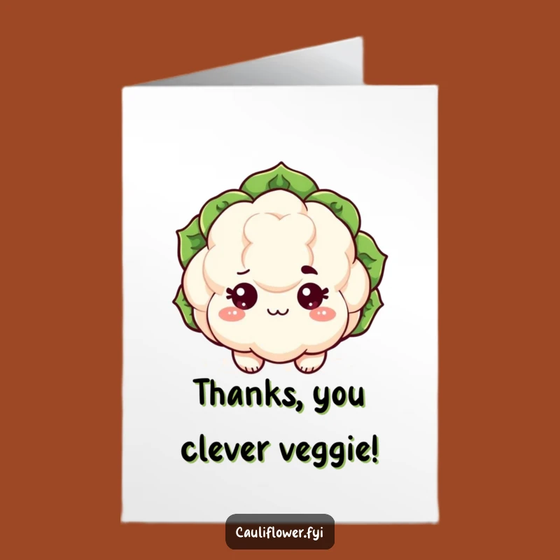 Free Printable Thank You Card: Sassy Cauliflower, Cheeky Downloadable Gratitude Art