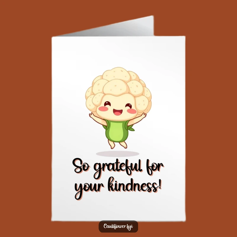 Funny Free Printable Thank You Card: Whirling Cauliflower for Sweet Appreciation