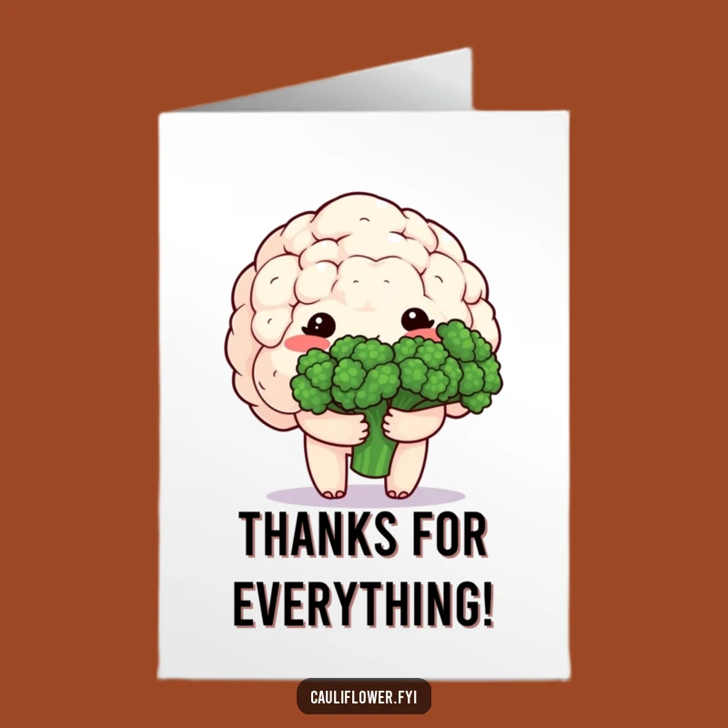Gentle Free Printable Thank You Card: Shy Cauliflower's Broccoli Thanks!