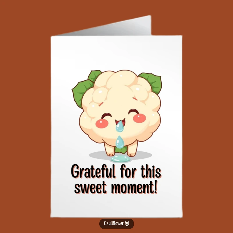 Giggling Free Printable Thank You Card: Delicate Thanks with a Cauliflower Smile