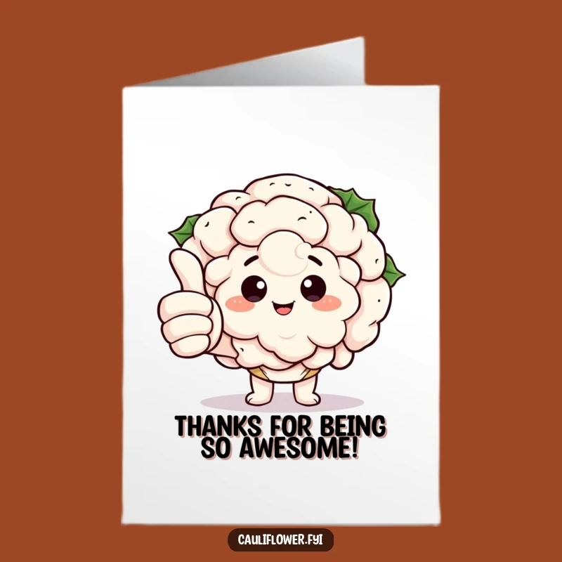 Free Printable Thank You Card: Thumbs Up Cauliflower For A Humorous Downloadable Gift