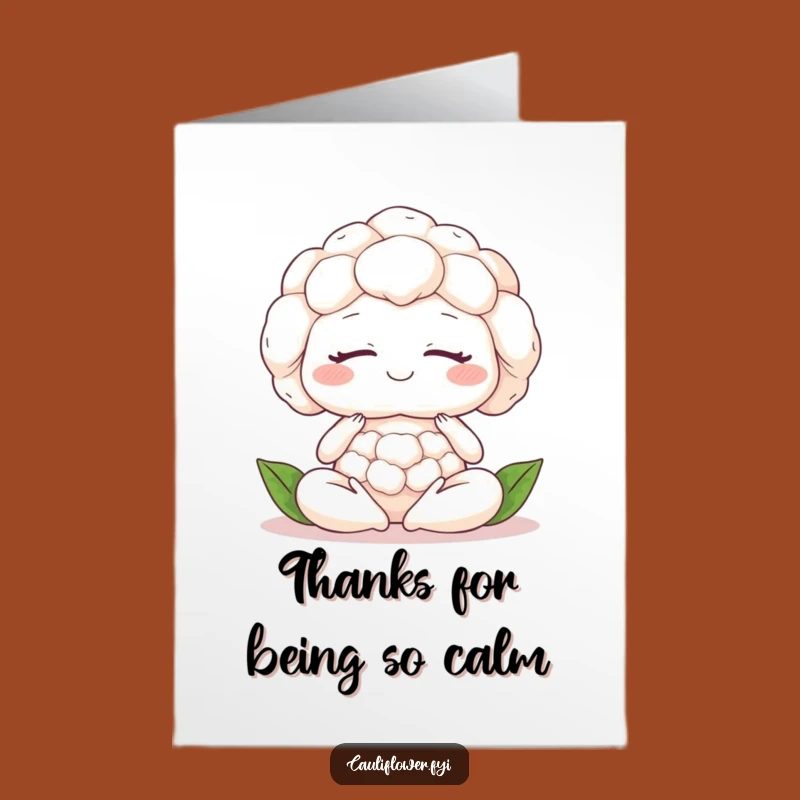 Free Printable Thank You Card: Cauliflower's Peaceful Gratitude, Funny Downloadable Gift