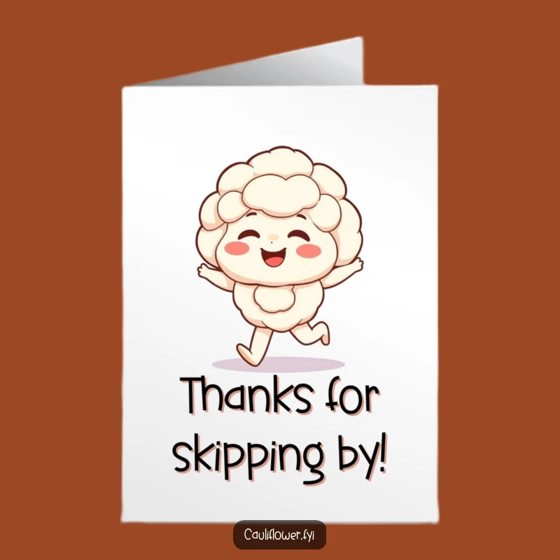 Free Printable Thank You Card: Happy Cauliflower Skip, Appreciative Gift