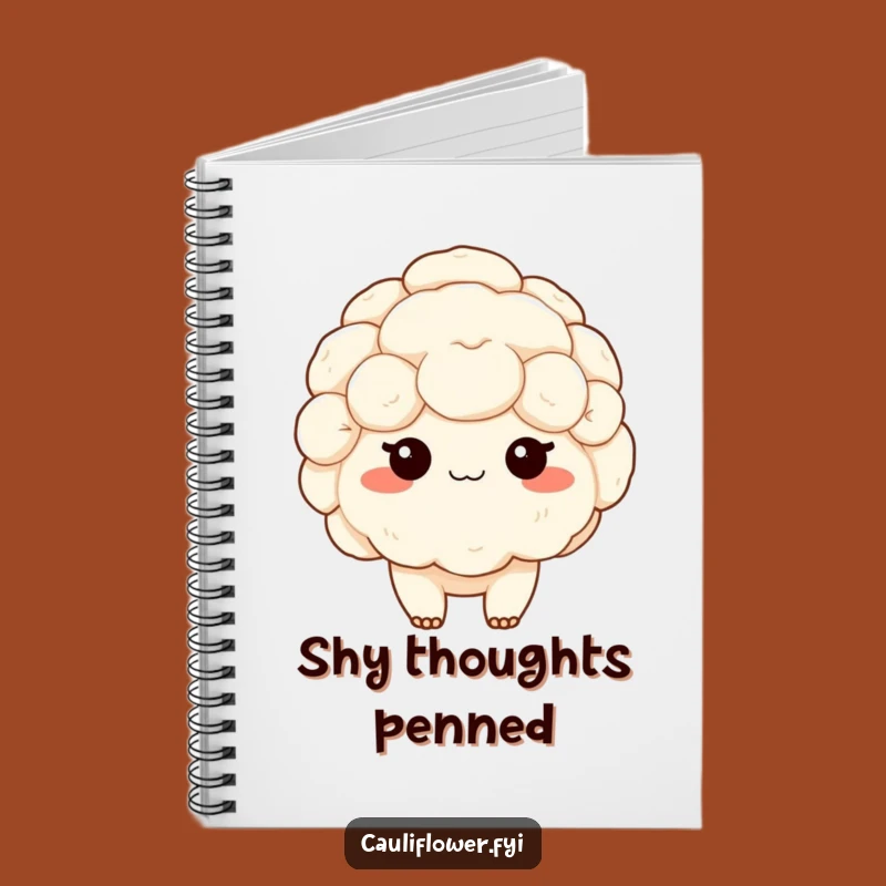 Funny Kawaii Cauliflower Blushing Notebook: Jot Down Thoughts with Sweet Shyness!