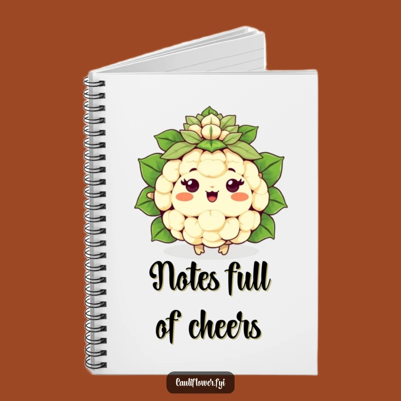 Funny Kawaii Cauliflower Cheer Notebook - Jot Down Cheerful Ideas