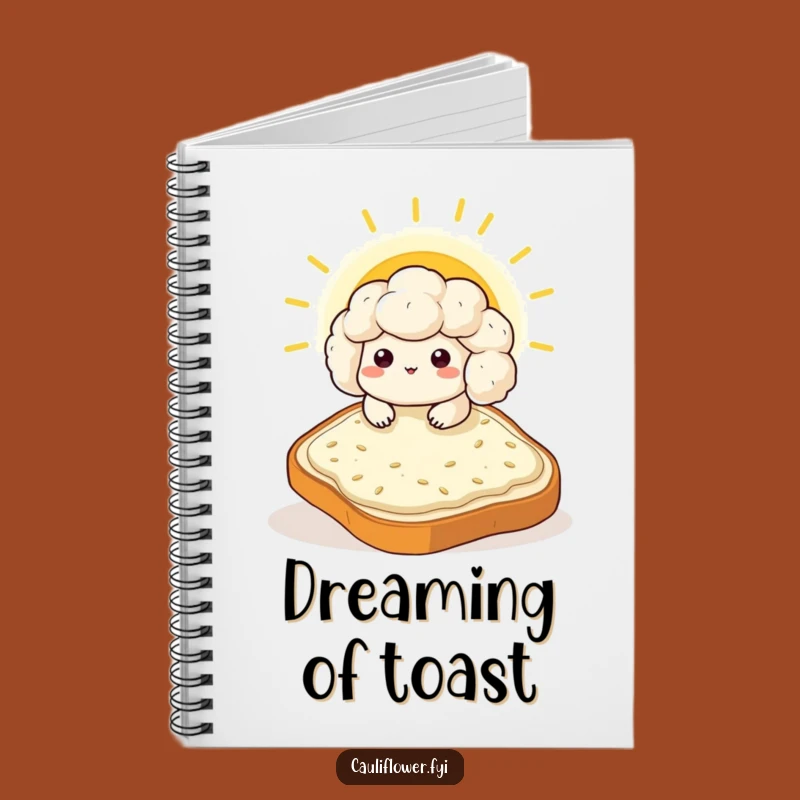 Funny Kawaii Cauliflower Toast Notebook - Jot Down Ideas with Humor