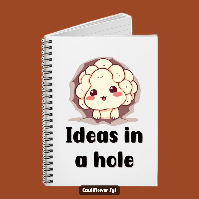 Funny Notebook: Stuck Cauliflower for Jotting Notes with a Sheepish Grin