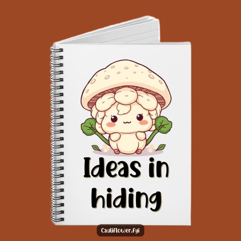 Funny Kawaii Cauliflower Hide Notebook - Jot Down Playful Plans
