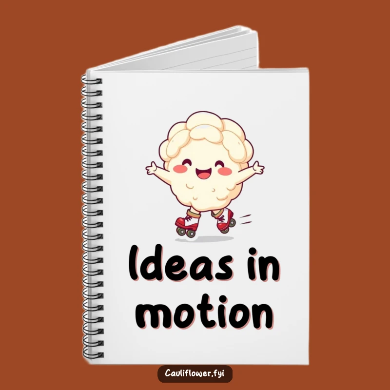 Funny Roller Skating Cauliflower Notebook - Journal Veggie Humor Gift