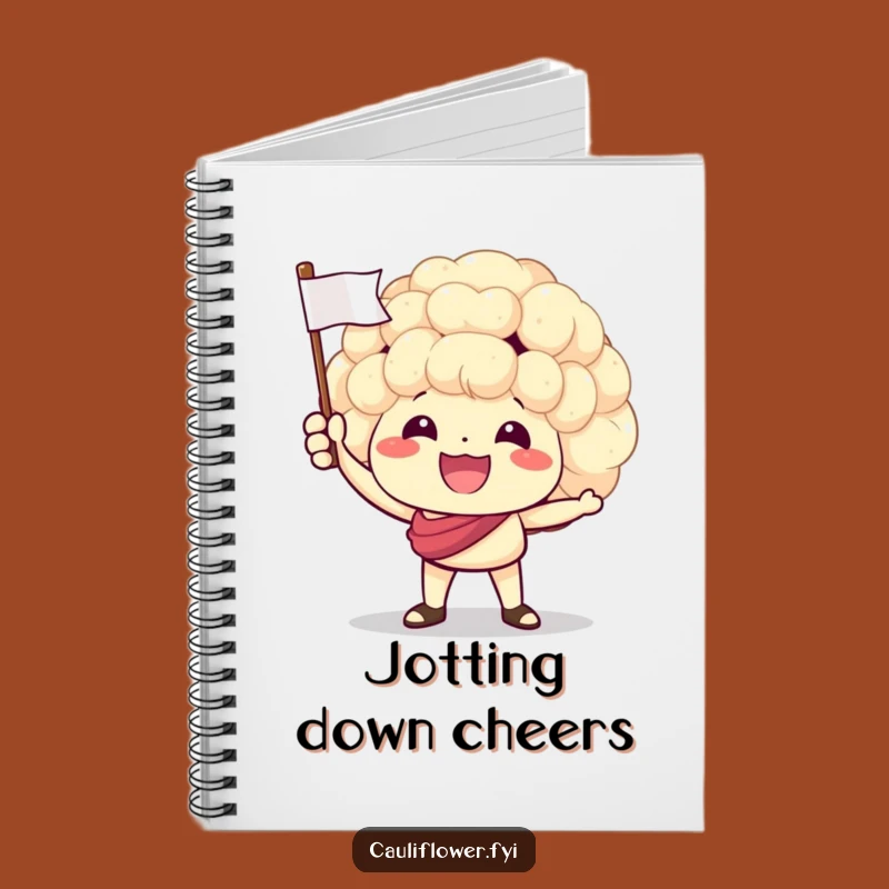 Funny Cheering Cauliflower Notebook - Journal Veggie Enthusiasm Gift