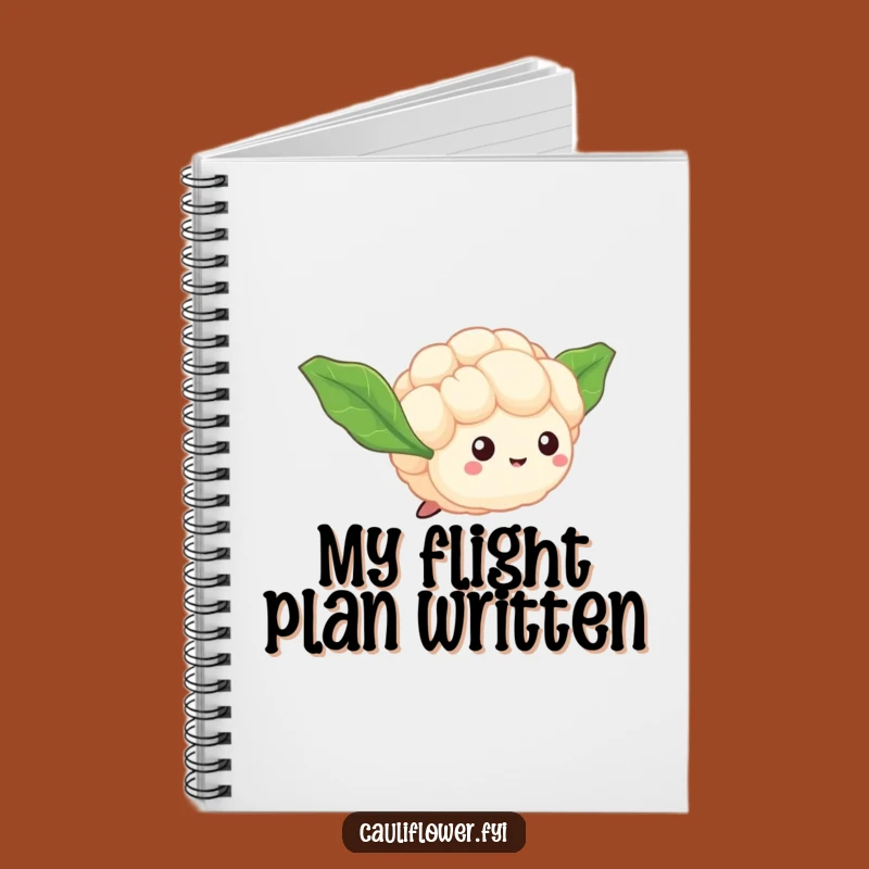 Funny Flying Cauliflower Flirt Notebook, Dreamy Veggie Journal for a Hilarious Gift