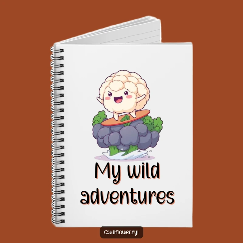 Funny Surfing Cauliflower Notebook: Ride The Waves Of Your Ideas!