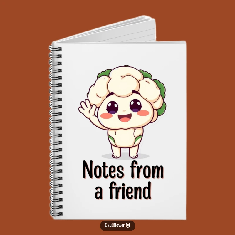 Funny Cauliflower Notebook: Happy Waving Veggie Journal, Silly Eyes, Gift