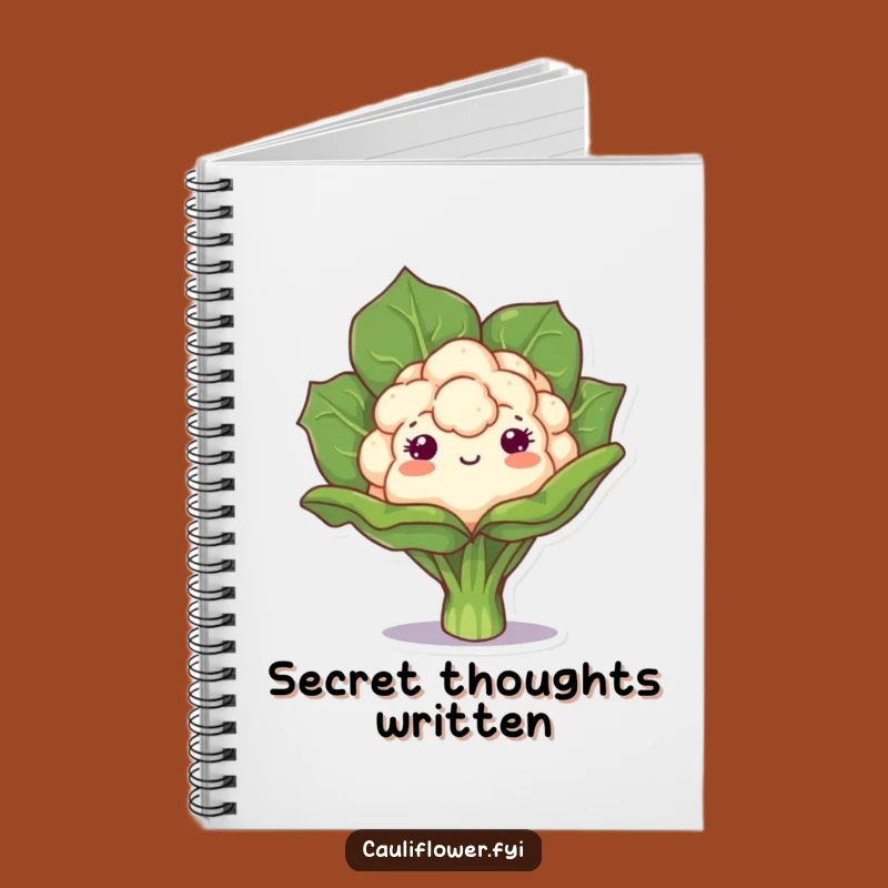 Funny Kawaii Cauliflower Peek Notebook: Jot Down Secrets with Playful Charm!