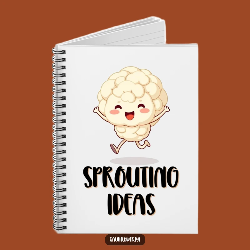 Funny Kawaii Cauliflower Notebook - Cute Veggie Journal for Joyful Notes