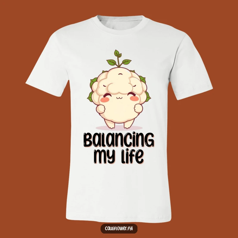 Funny Cauliflower Sprout Balance T-Shirt: Wearable Fun for Veggie Lovers