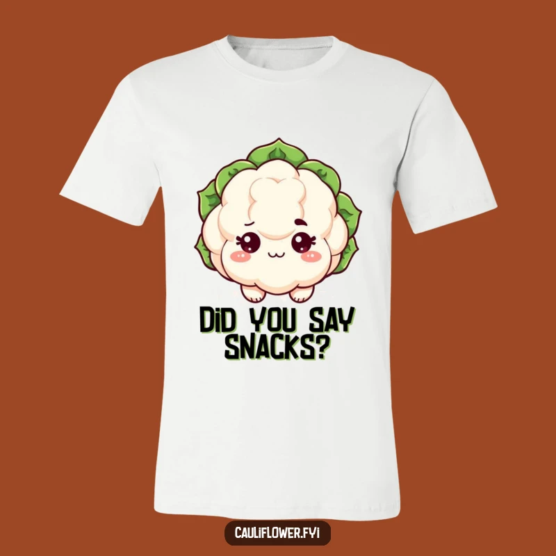 Funny Kawaii Cauliflower T-Shirt: Sassy Eyebrow Veggie Tee