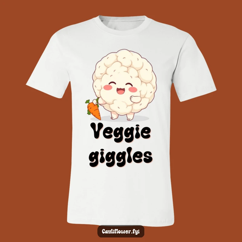 Funny Cauliflower & Carrot T-Shirt - Giggling Veggie Pals Gift for Smiles