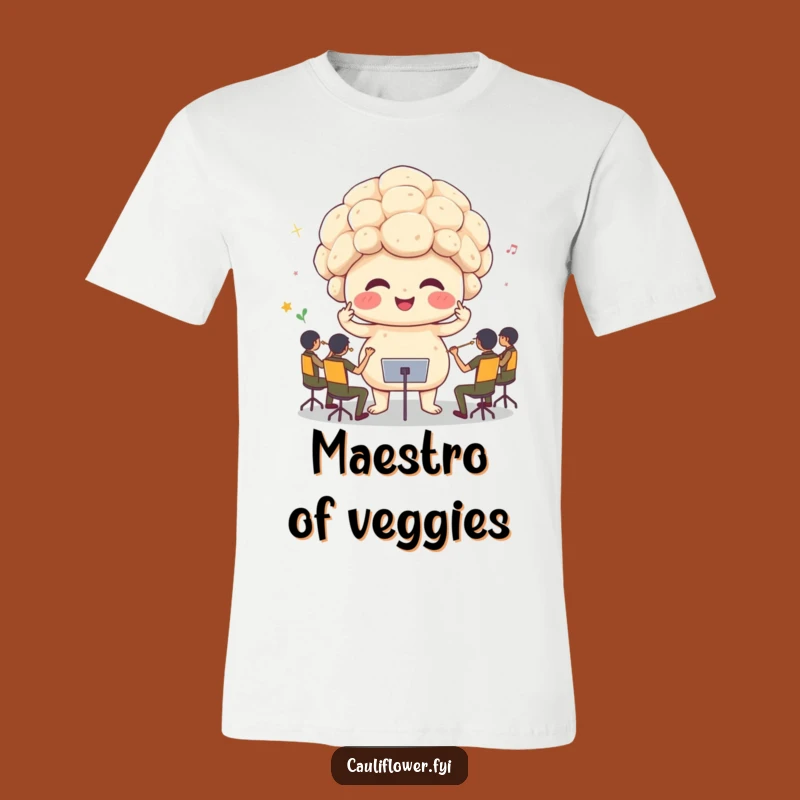 Funny Cauliflower Conductor T-Shirt: Hilarious Vegetable Orchestra Masterpiece, Ideal Funny Gift!