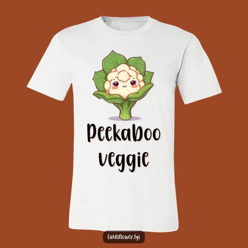 Funny Kawaii Cauliflower Peek T-Shirt: Wear Your Playful Side with Charm!