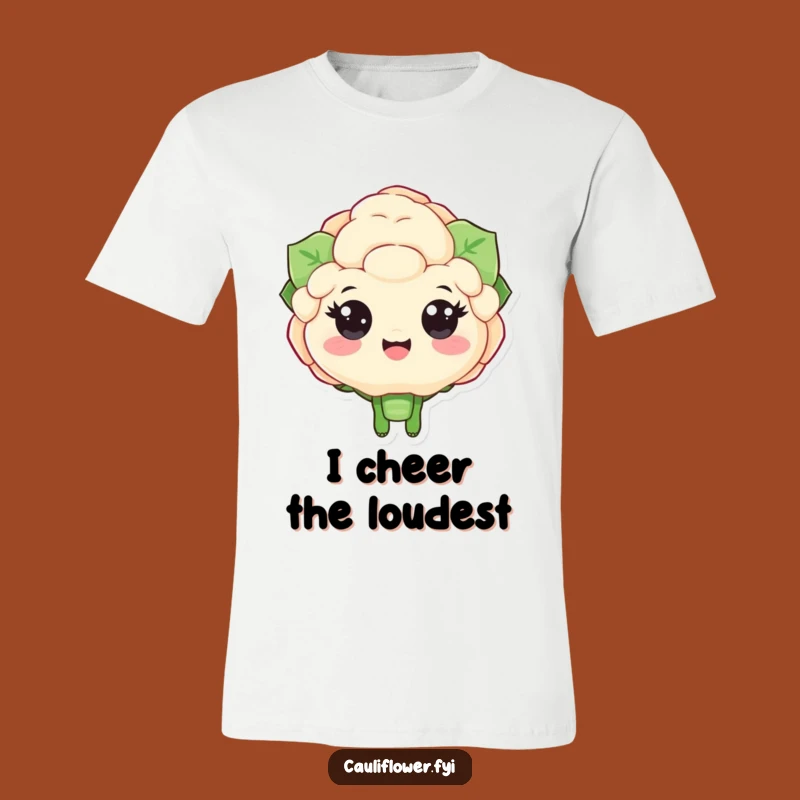 Funny Cauliflower Cheering T-Shirt - Wear Your Enthusiasm with Veggie Style