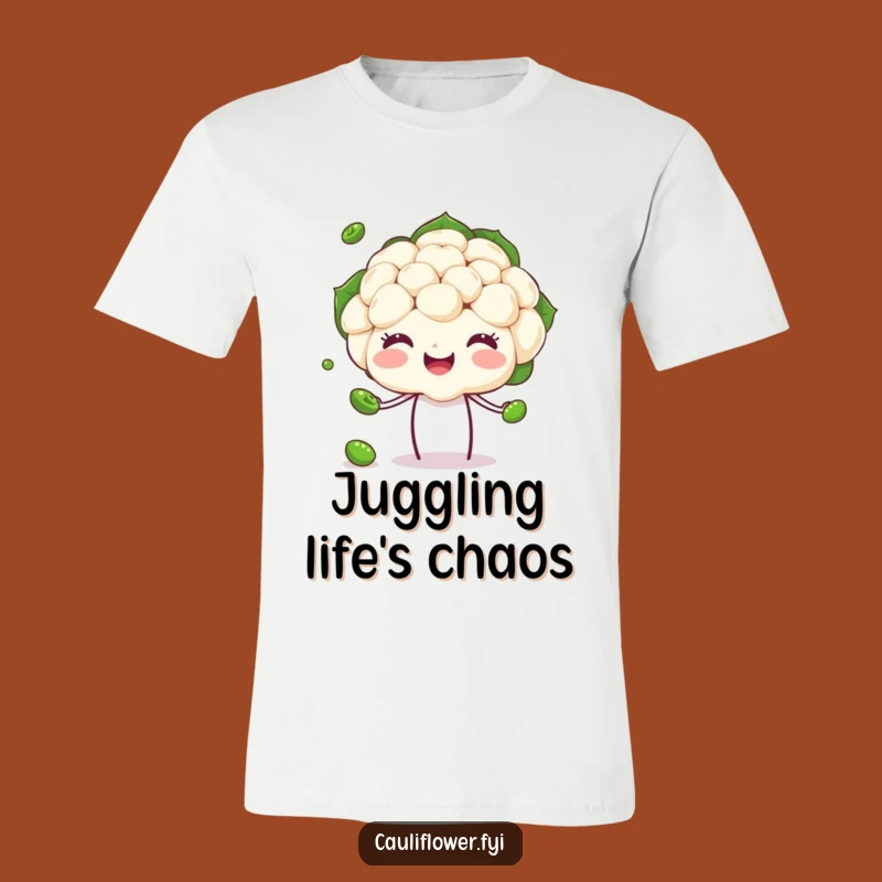 Funny Juggling Cauliflower T-Shirt, Cheerful Veggie Skill Tee for a Hilarious Gift