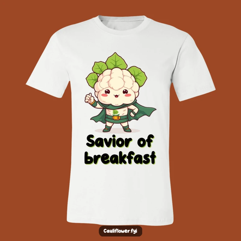 Kawaii Cauliflower Superhero Funny T-Shirt - Powerfully Humorous Gift